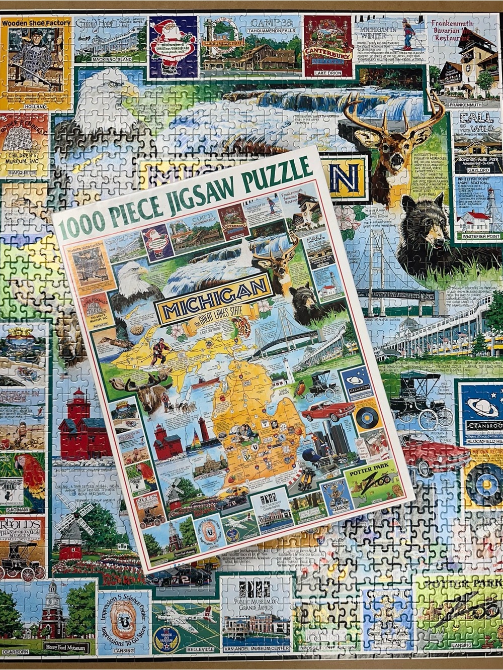 White Mountain - Michigan Great Lake State -1000 Piece Puzzle 1997 100% Complete